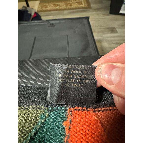 Perez Baby Alpaca Knit Cardigan Colorblock Size Large Hand Knit Colorful Artsy - Picture 4 of 11